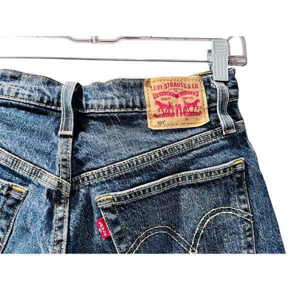 Levi Strauss 501 Cut Off Button Fly Denim Jean Shorts Waist 25" Women's Blue - Picture 6 of 7